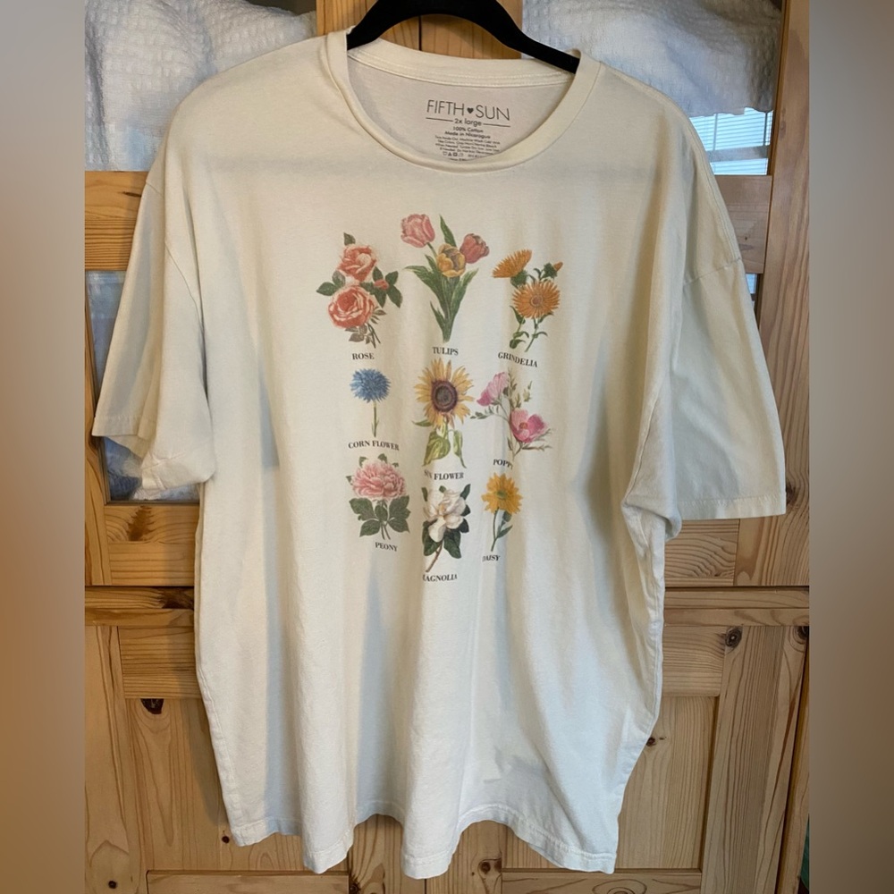 Fifth Sun Cream Floral Tee